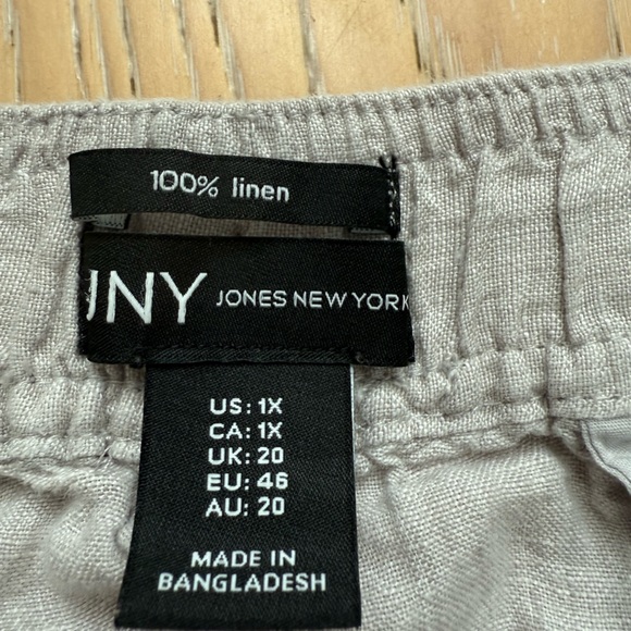 Women’s wide leg linen pants size‎ 1X gray Lagenlook preppy coastal resortwear - Picture 3 of 7